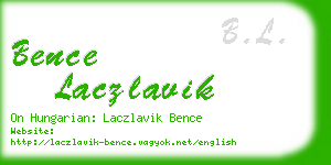 bence laczlavik business card